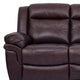 Marcel Manual Reclining Sofa, Dark Brown Genuine Leather