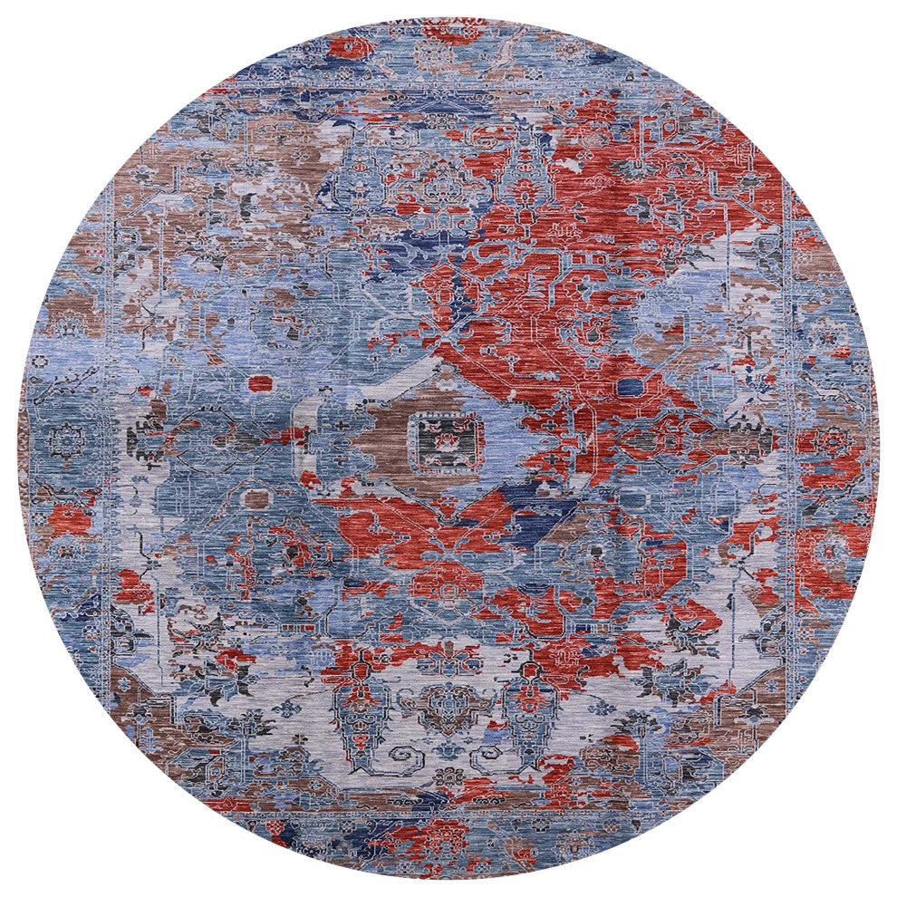 Ahgly Company Indoor Round Mid-Century Modern Area Rugs, 7' Round