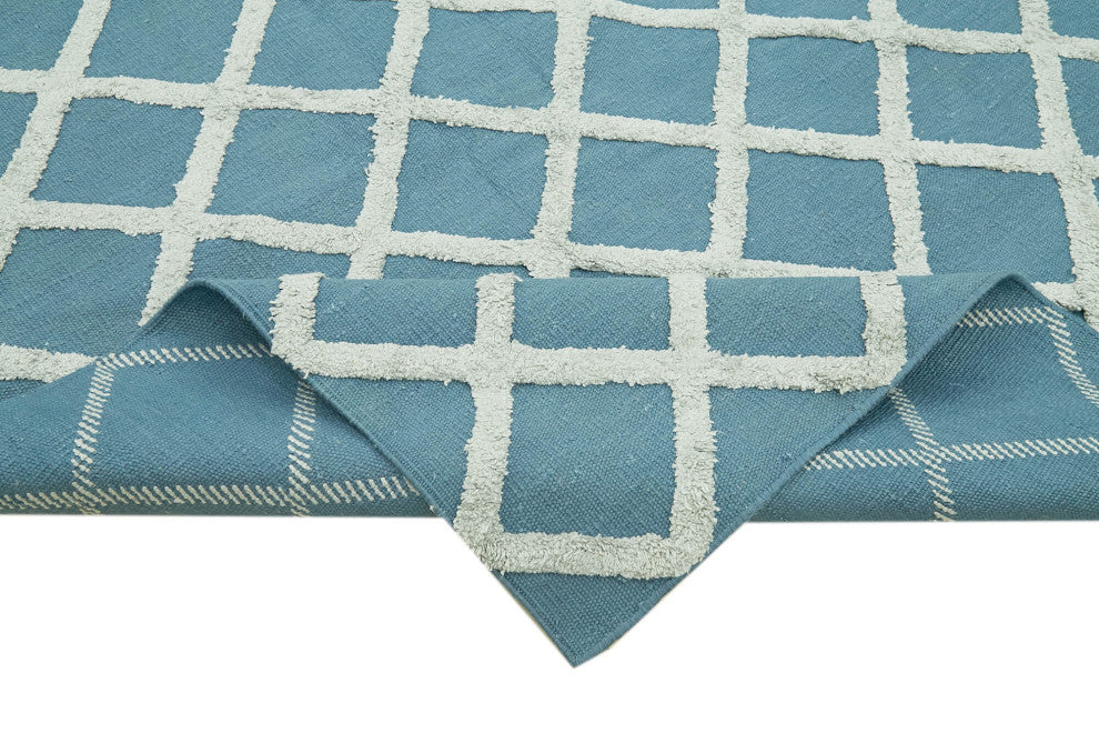 Rug N Carpet - Handmade Modern Design 9' 0'' x 12' 0'' Wool Flatweave Kilim Rug