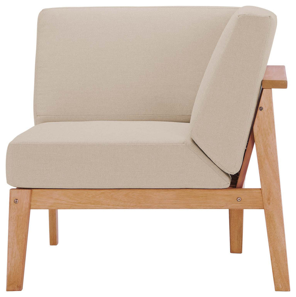 Lounge Chair, Wood, Brown Natural Taupe Gray, Modern, Outdoor Patio Cafe Bistro