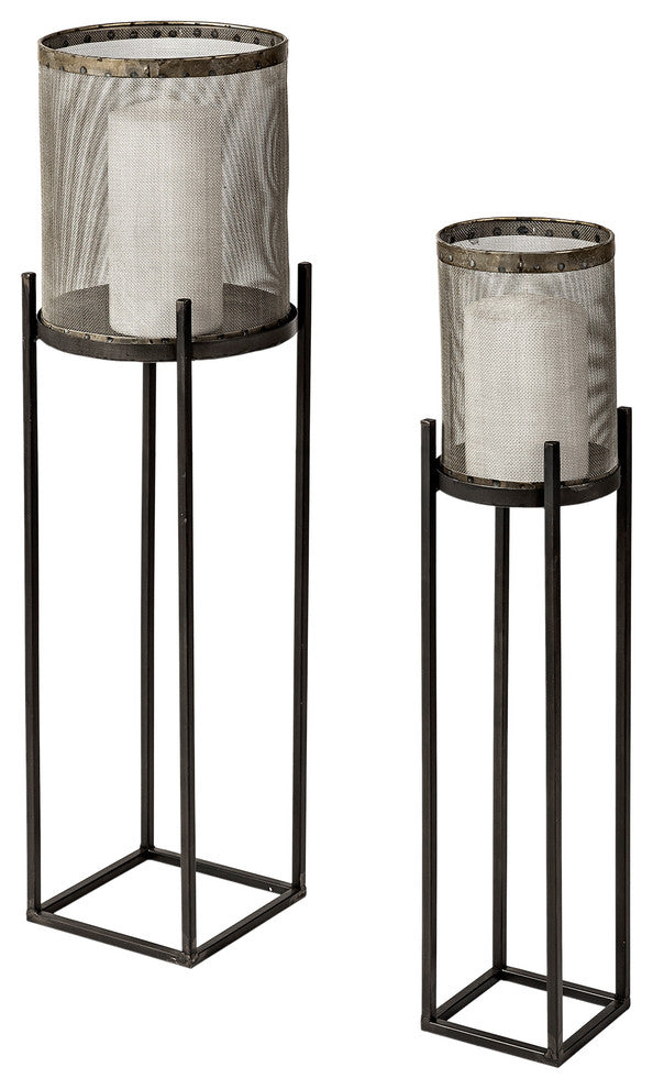 Steen Lantern, Set of 2, Matte Black