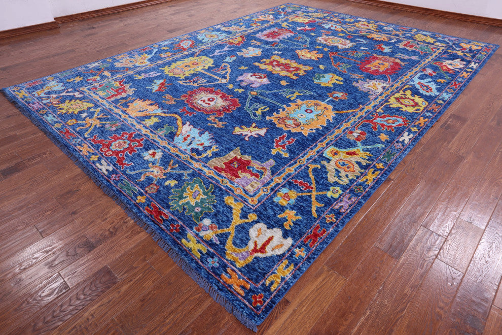 Handmade Turkish Oushak Wool Rug 10' 1" X 13' 11" - Q14791