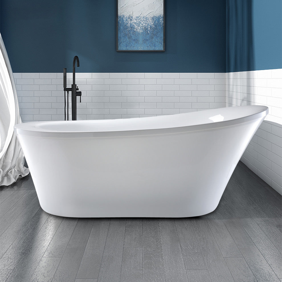 Vanity Art Freestanding Acrylic Soaking Bathtub, 70"