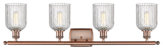 Ballston-Bridal Veil 4-Light 35" Bath Vanity Light, Antique Copper, Clear