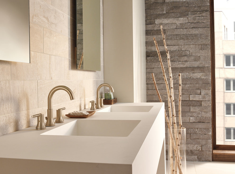 Delta Trinsic 2 Handle Widespread Faucet, Champagne Bronze, 3559-CZMPU-DST