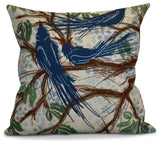 Blue Jays Floral Print Pillow, Blue, 26"x26"