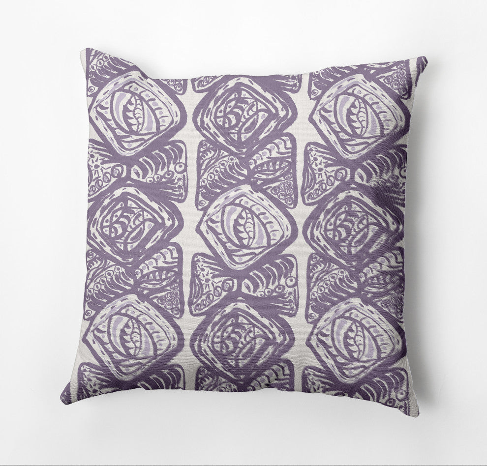 Cowry Cluster Pillow, Purple, 16"x16"