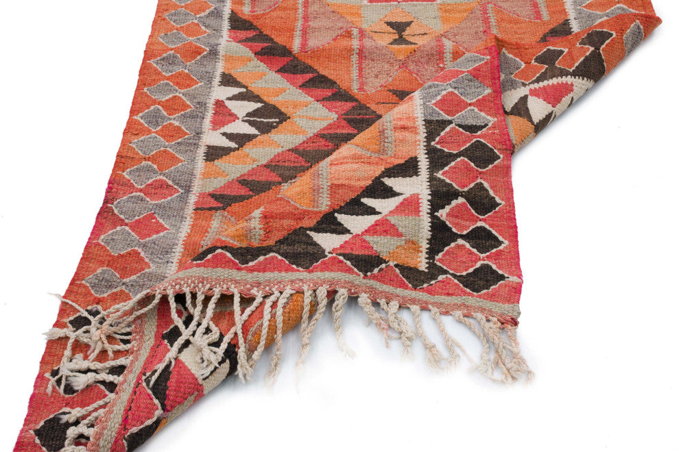 Vintage Turkish Kilim Runner 3' 4" x 12' 1", 40 in. x 145 in.