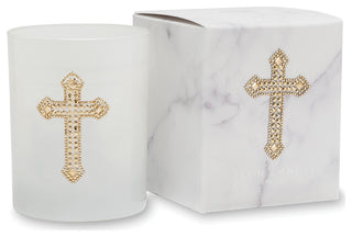 Gold Glass Icon Candle, Cross