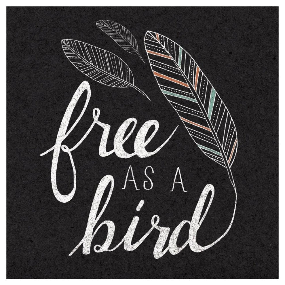 "Free as a Bird Black" Digital Paper Print by Laura Marshall, 20"x20"