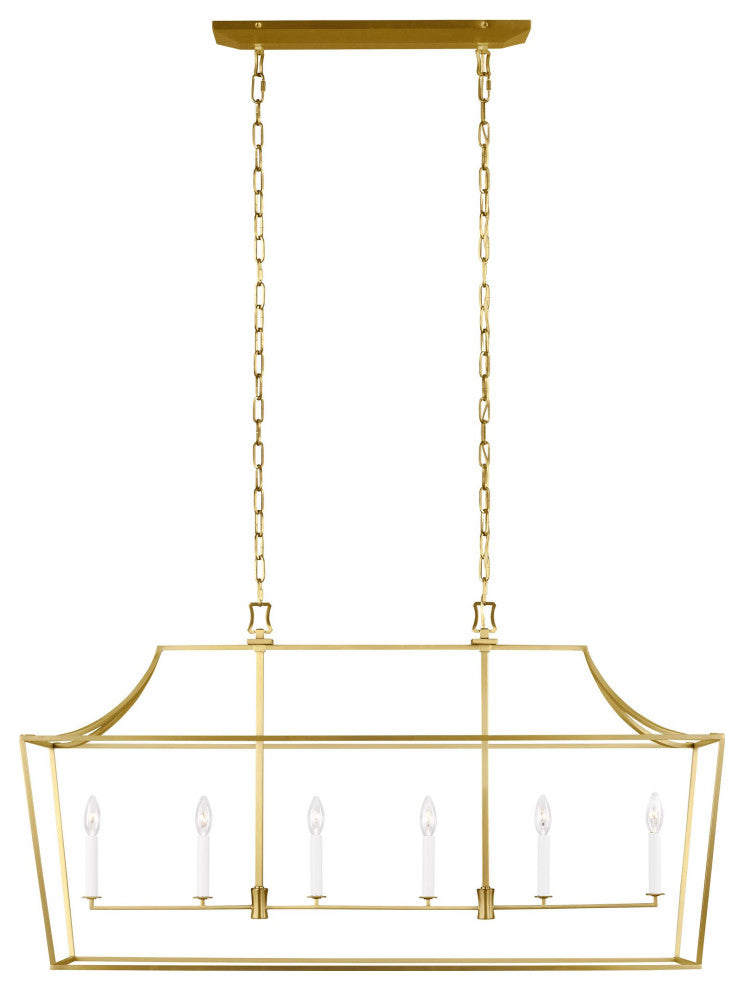 Southold Linear Chandelier, Burnished Brass