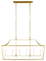 Southold Linear Chandelier, Burnished Brass