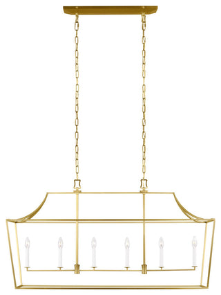 Southold Linear Chandelier, Burnished Brass