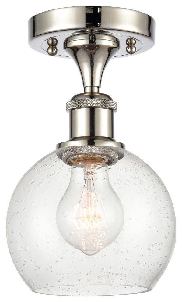 Innovations 516-1C-PN-G124-6-LED 1 Light Semi-Flush Mount, Polished Nickel