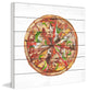 "Ultimate Pizza" Painting Print on White Wood, 18"x18"