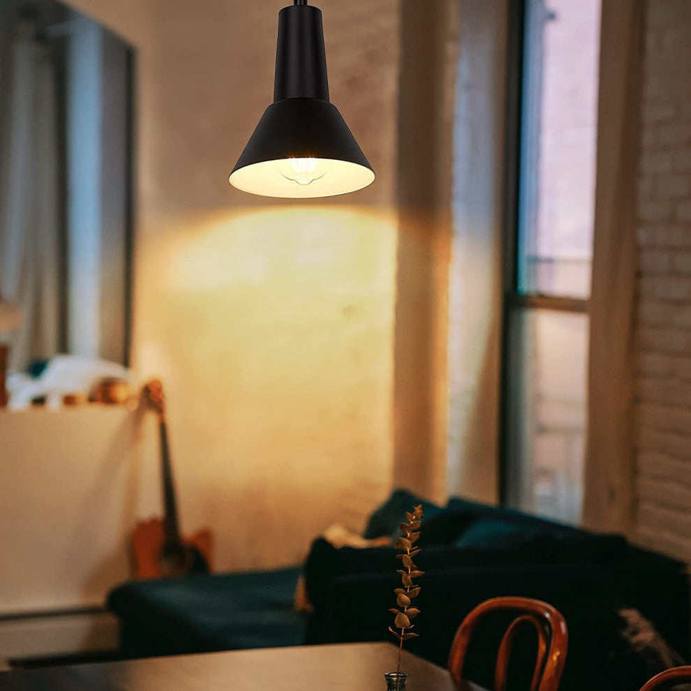 2 Pack Black Hanging Pendant Light Industrial Ceiling Pendant