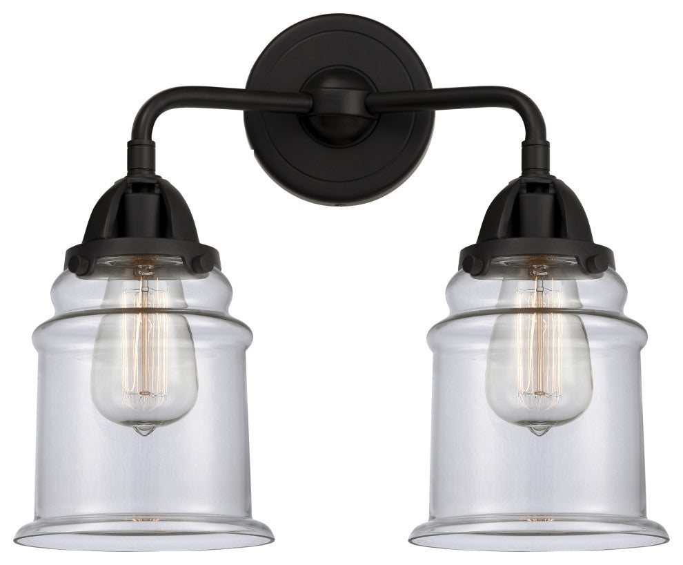 288-2W-BK-G182 Canton 2 Light 14" Bath Vanity Light, Matte Black