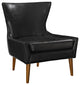 Modern Black Keen Upholstered Vinyl Armchair