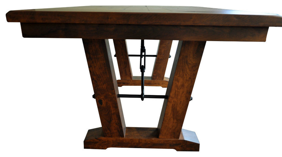 Holbrooke Extendable Rustic Cherry Dining Table, 54x72, 2 Middle Leaves