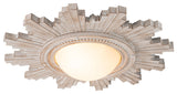Vintage 2-Light Resin Shade Sunburst Flush Mount, White