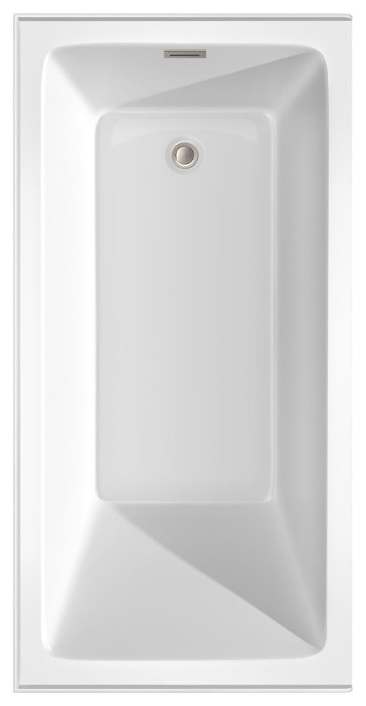 Grayley 60x30x18" Alcove Bathtub With Right-Hand Drain andTrim, Brushed Nickel