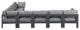 Nizuc Water Resistant Patio L-Shaped Modular Sectional, Gray, 8-Piece: 5 Armless Chair, 3 Corner Chair, Dark Gray Aluminum Frame