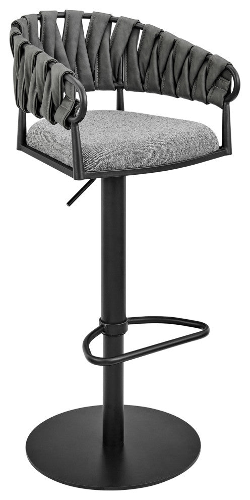 Silabe Adjustable Counter or Bar Stool in Black Metal
