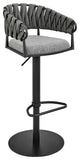 Silabe Adjustable Counter or Bar Stool in Black Metal