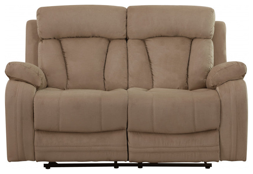 40" Modern Beige Fabric Loveseat