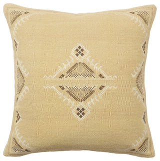 Anvi Medallion Khaki/ Brown Pillow 22" Square, Down Fill
