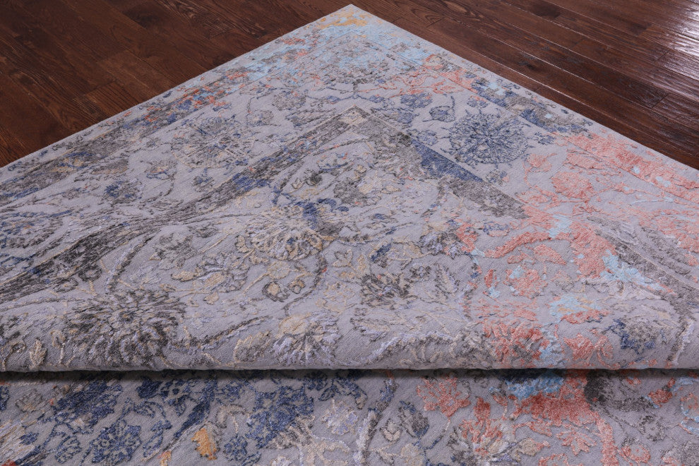 Persian Wool and Silk Hand Knotted Rug 10' 0" X 14' 1" Q11803
