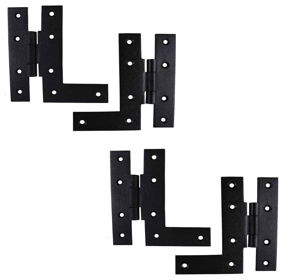 Pair Offset H-L Cabinet Hinge Wrought Iron 4" H Pack of 2 |