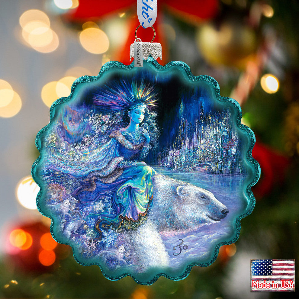 Polar Princess Wreath Glass Ornament