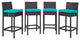 Espresso Turquoise Convene 4 Piece Outdoor Patio Pub Set
