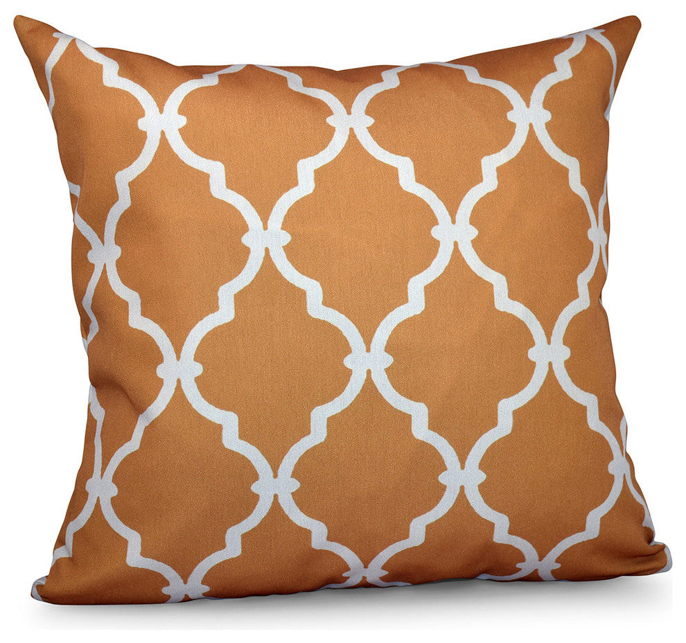 Trellis Decorative Pillow, Gold, 18"x18"