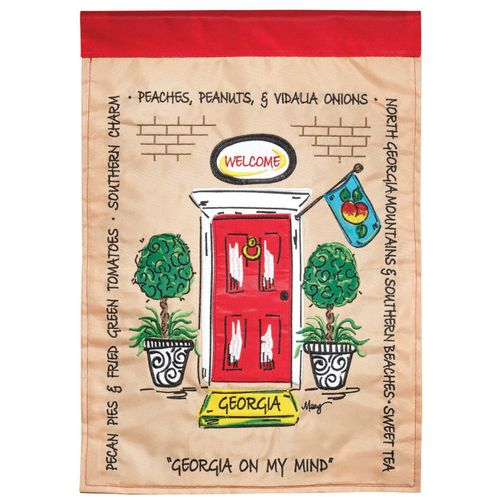 Flag Georgia Front Door 13x18