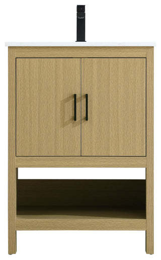 Home Living 24" Single Bathroom Vanity, Honey Brown