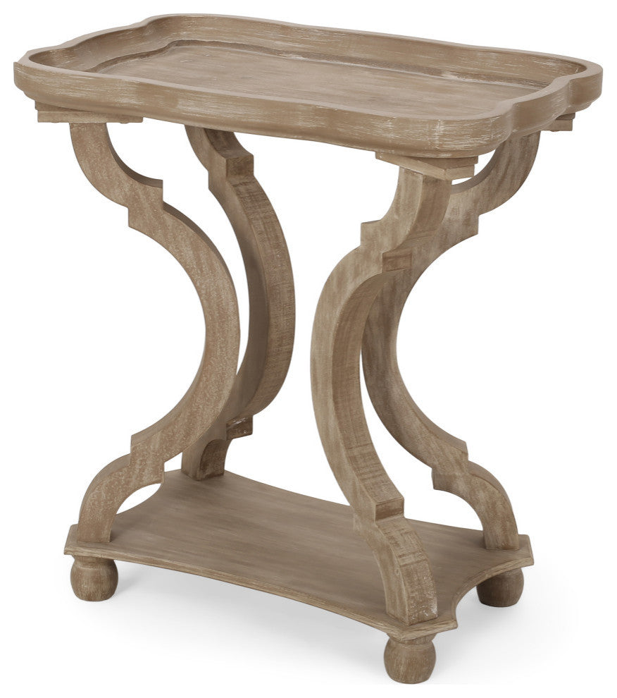 Yosef French Country Accent Table With Rectangular Top, Natural