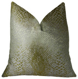 Plutus Hidden World Gold Handmade Throw Pillow, (Double sided  12" x 20")