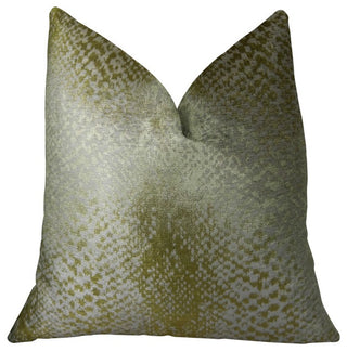 Plutus Hidden World Gold Handmade Throw Pillow, (Double sided  12" x 20")