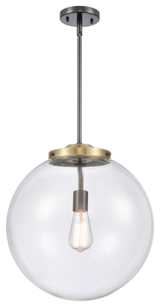 Beacon Pendant, Black Antique Brass, Clear, Clear