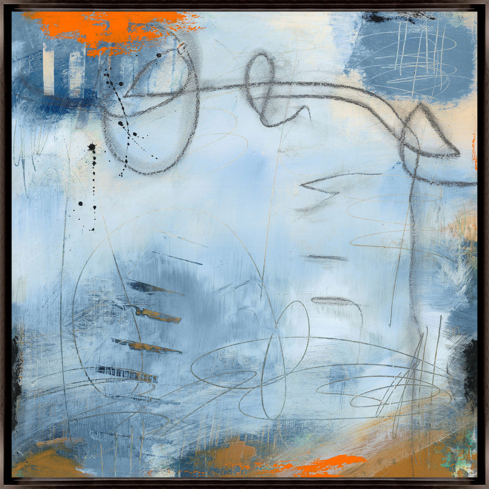 24x24 Quiet Reflection III, Framed Artwork, Espresso