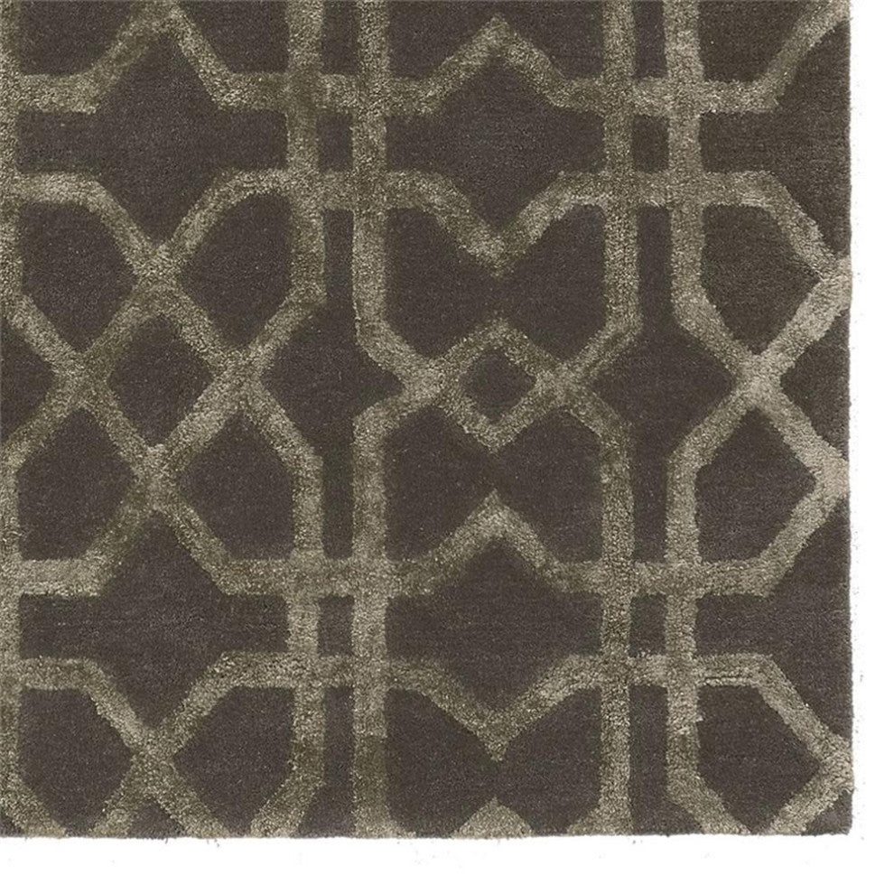 Linon Aspire X's Hand Tufted Wool 8'x11' Rug in Gray