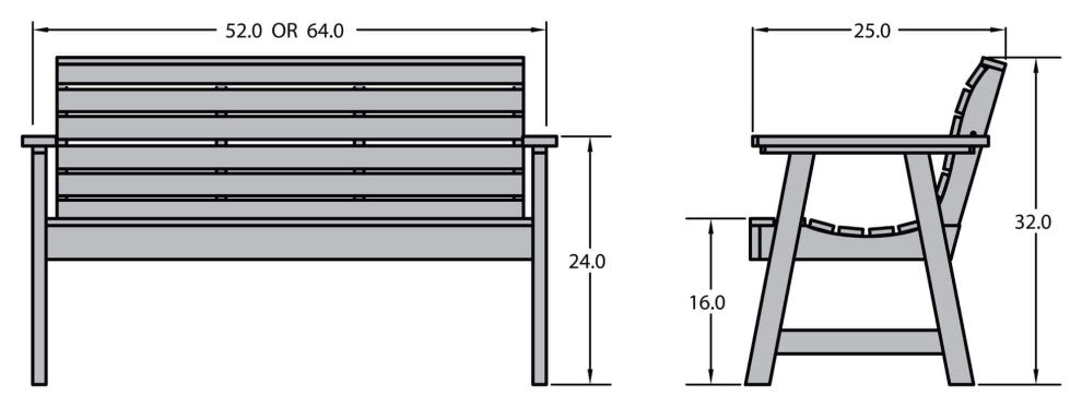 Weatherly Garden Bench, Federal Blue, 4'