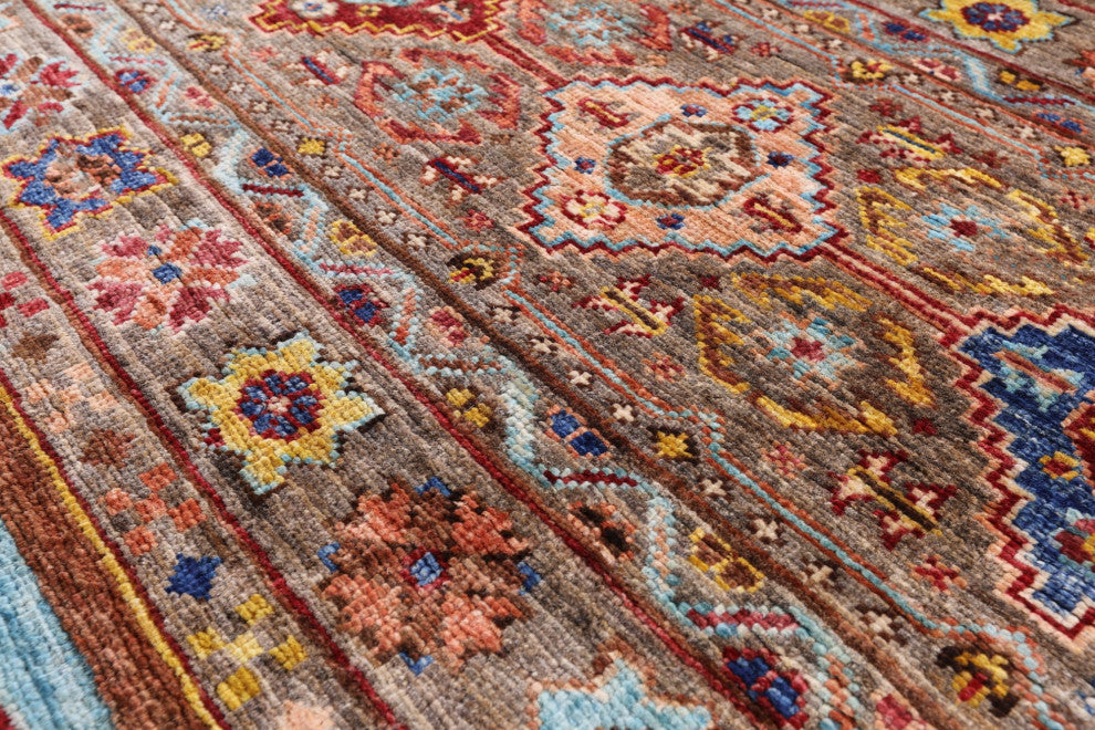 2' 7" X 7' 4" Runner Hand-Knotted Super Kazak Khorjin Rug Q7592