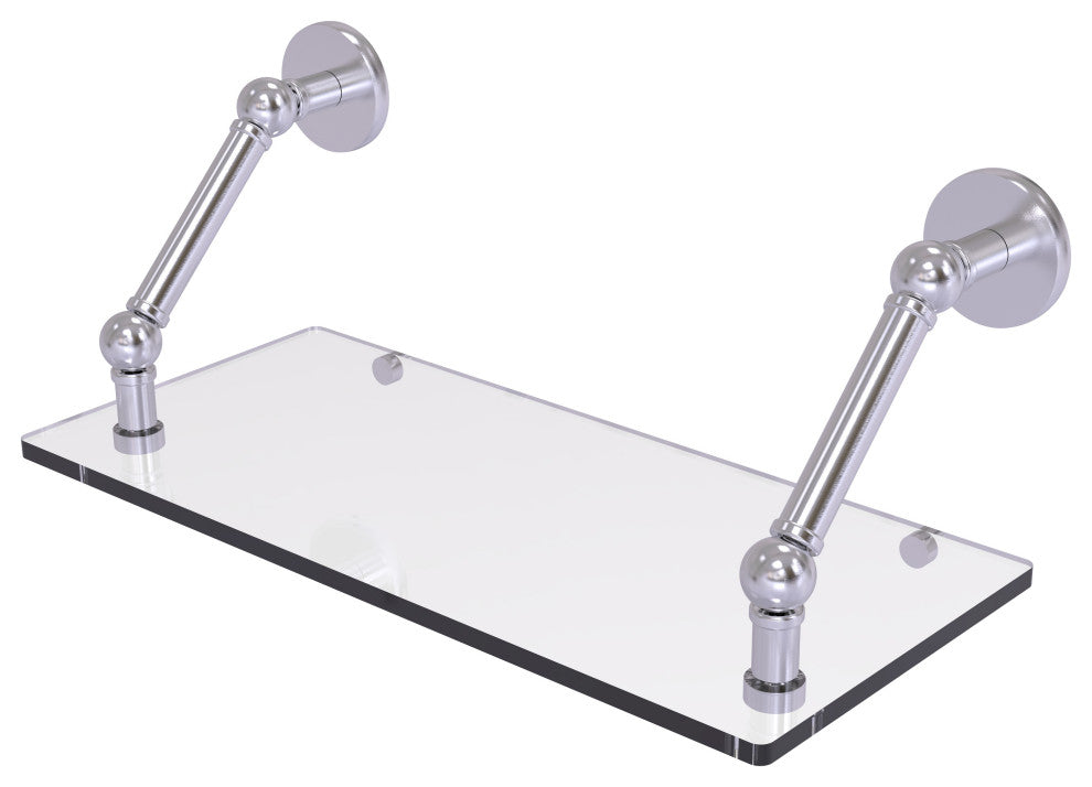 Prestige Skyline 18" Floating Glass Shelf, Satin Chrome