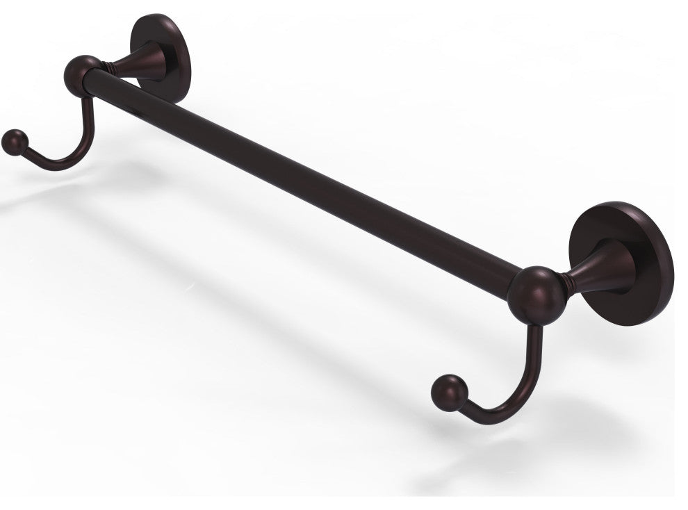 Shadwell 18" Towel Bar with Integrated Hooks, Antique Bronze