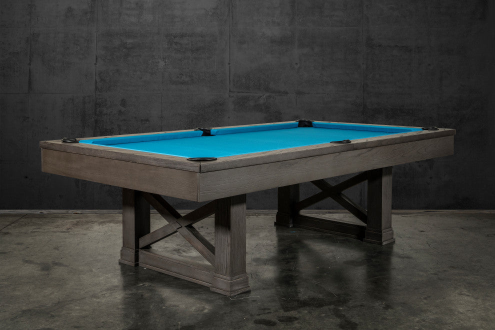 Nora 8' Slate Pool Table, Charcoal