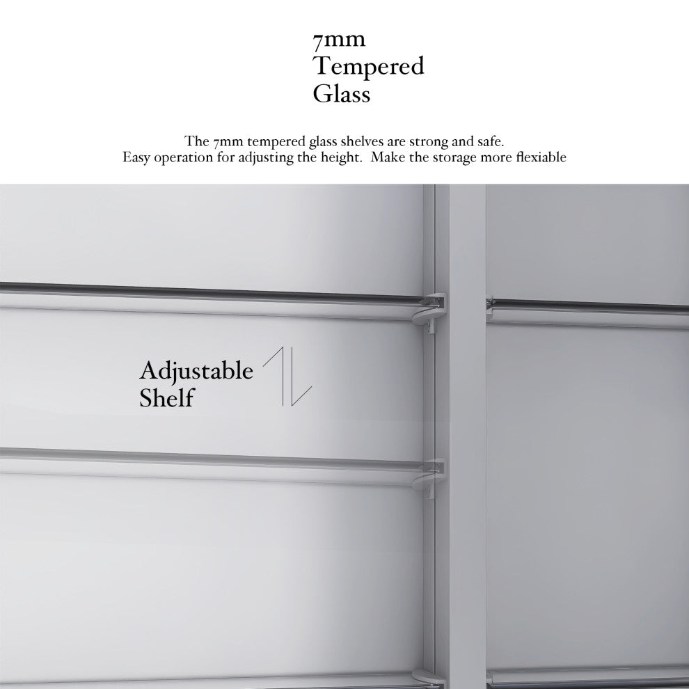 36" Rectangular Aluminum Recessed Mount/Surface Mount Medicine Cabinet