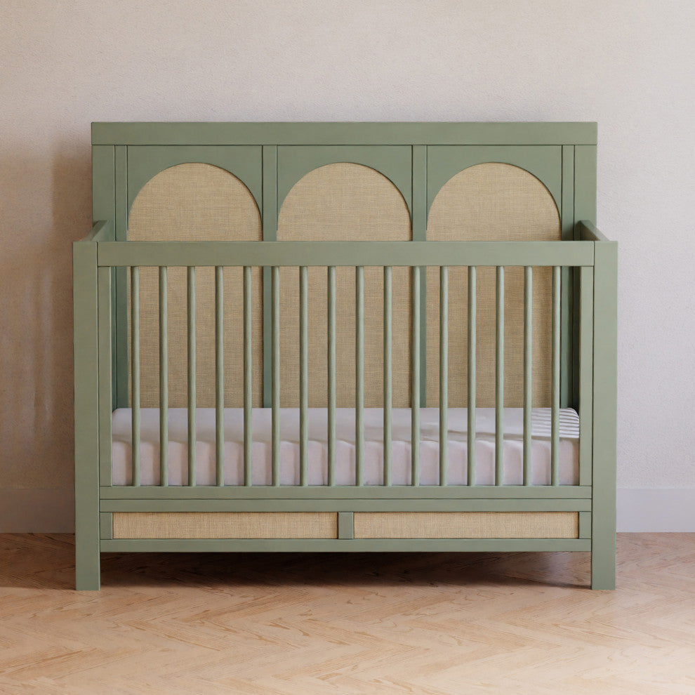 Eloise 4-in-1 Convertible Crib, French Sage and Performance Sand Eco-Weave